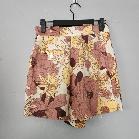 Ephemera Mai Tai Loose Fit Floral Linen Short Sz 2 - Picture 5 of 7